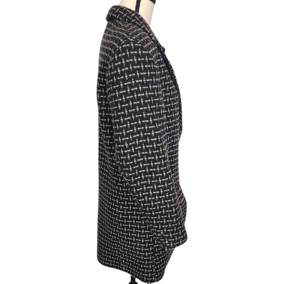 InWear Italian Wool Blend Black White Single Breasted Classic Blazer Size Medium - Picture 2 of 7